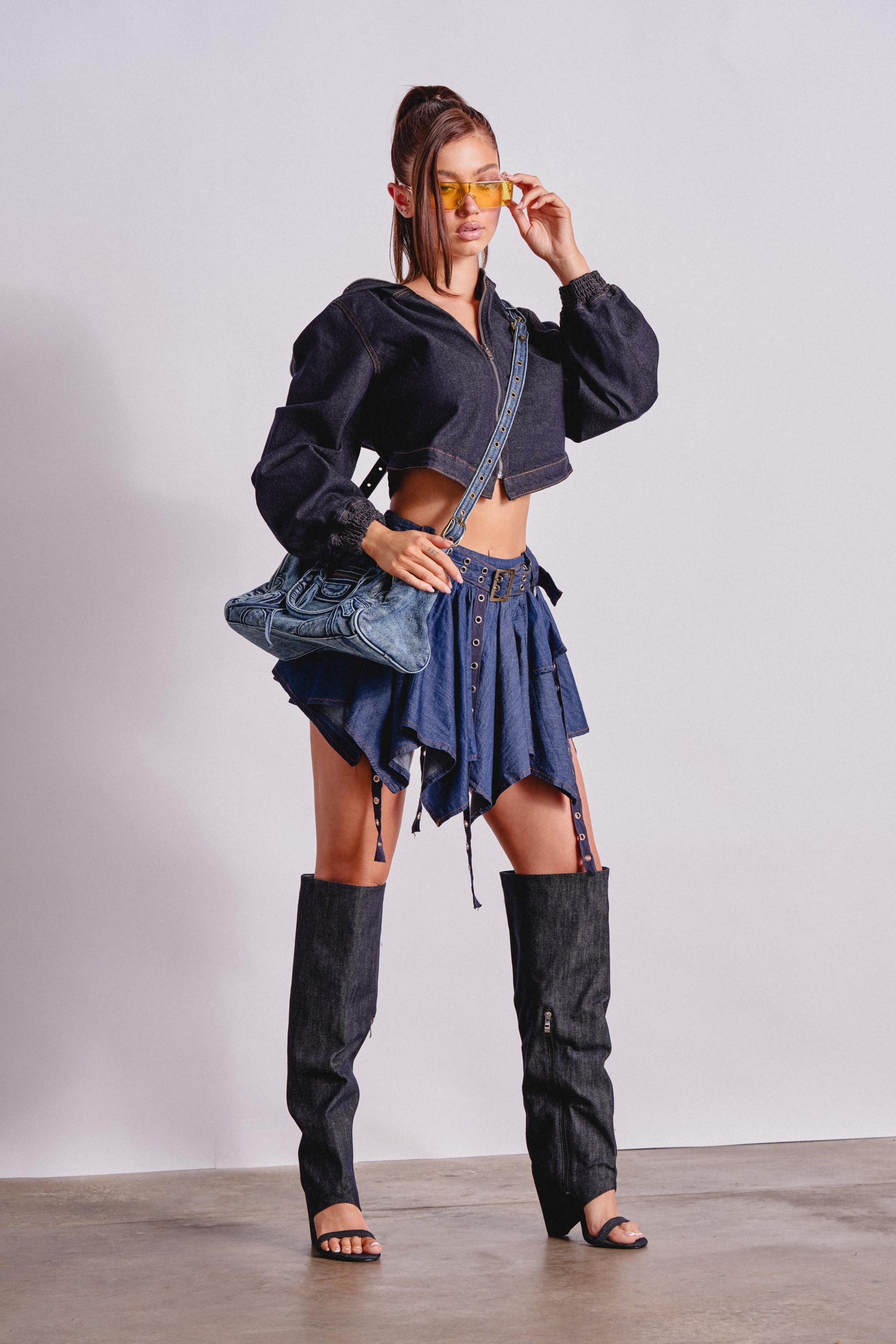 BEAM ME UP HOODED DENIM JACKET