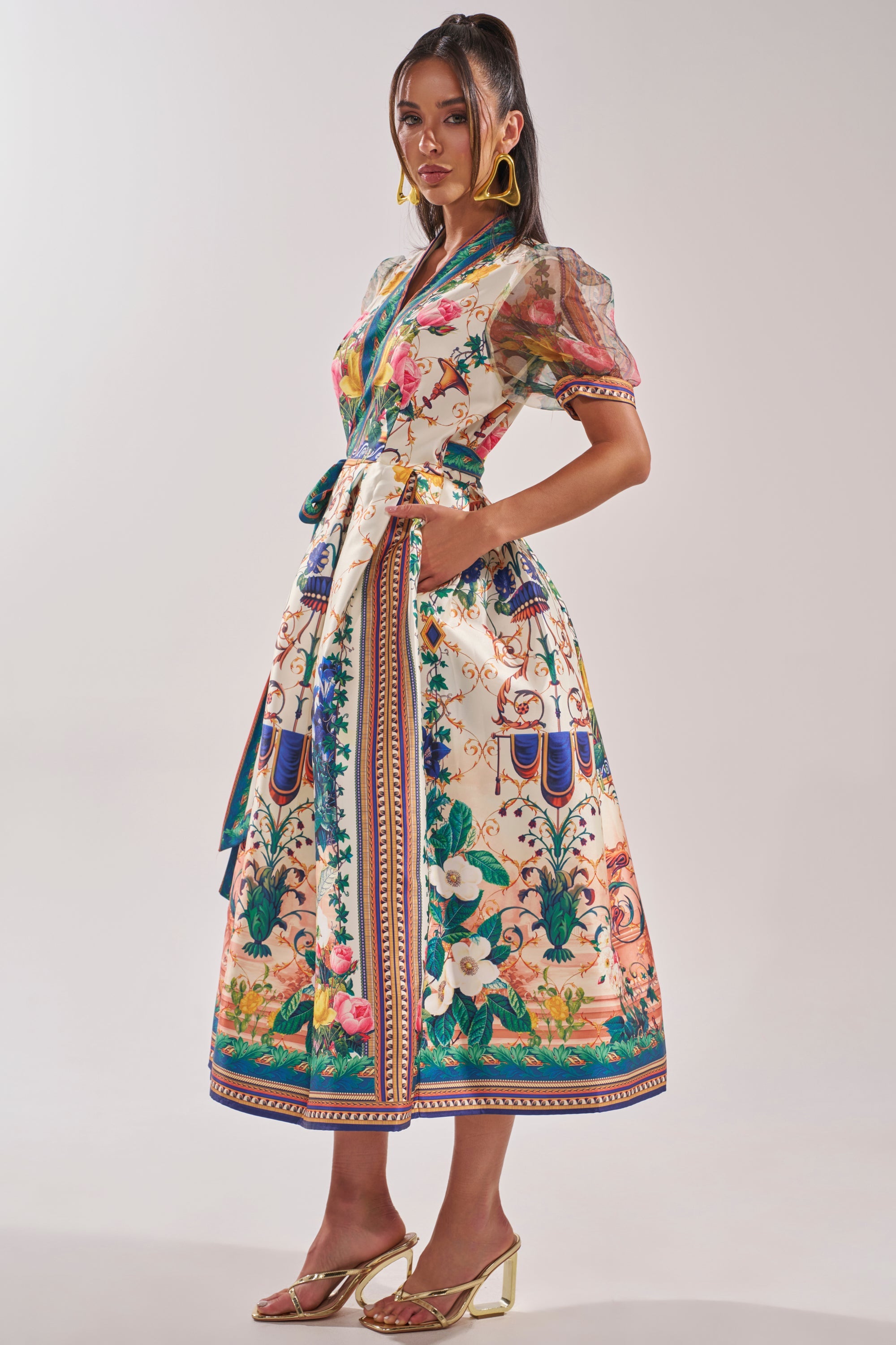 FLOWER GIRL SATIN MAXI DRESS