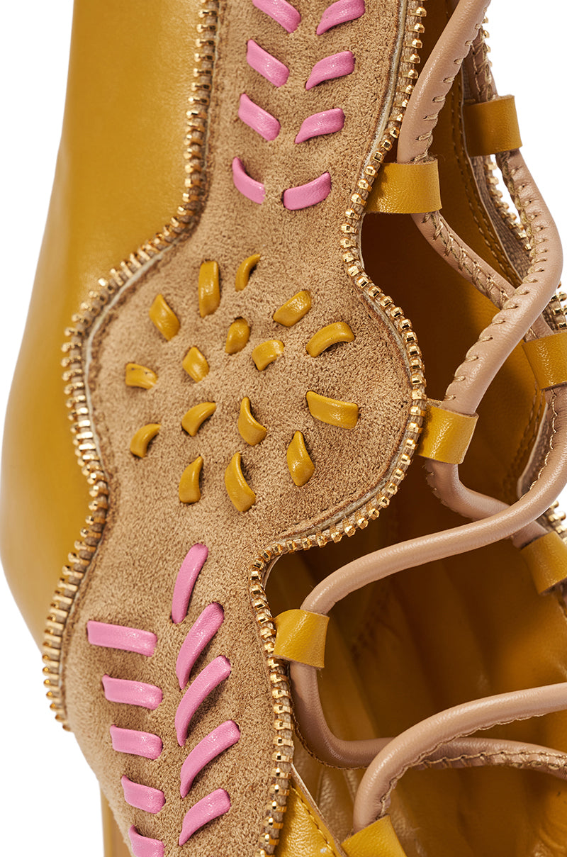 AZALEA WANG SHAINIA MUSTARD MULTI STILETTO SANDAL