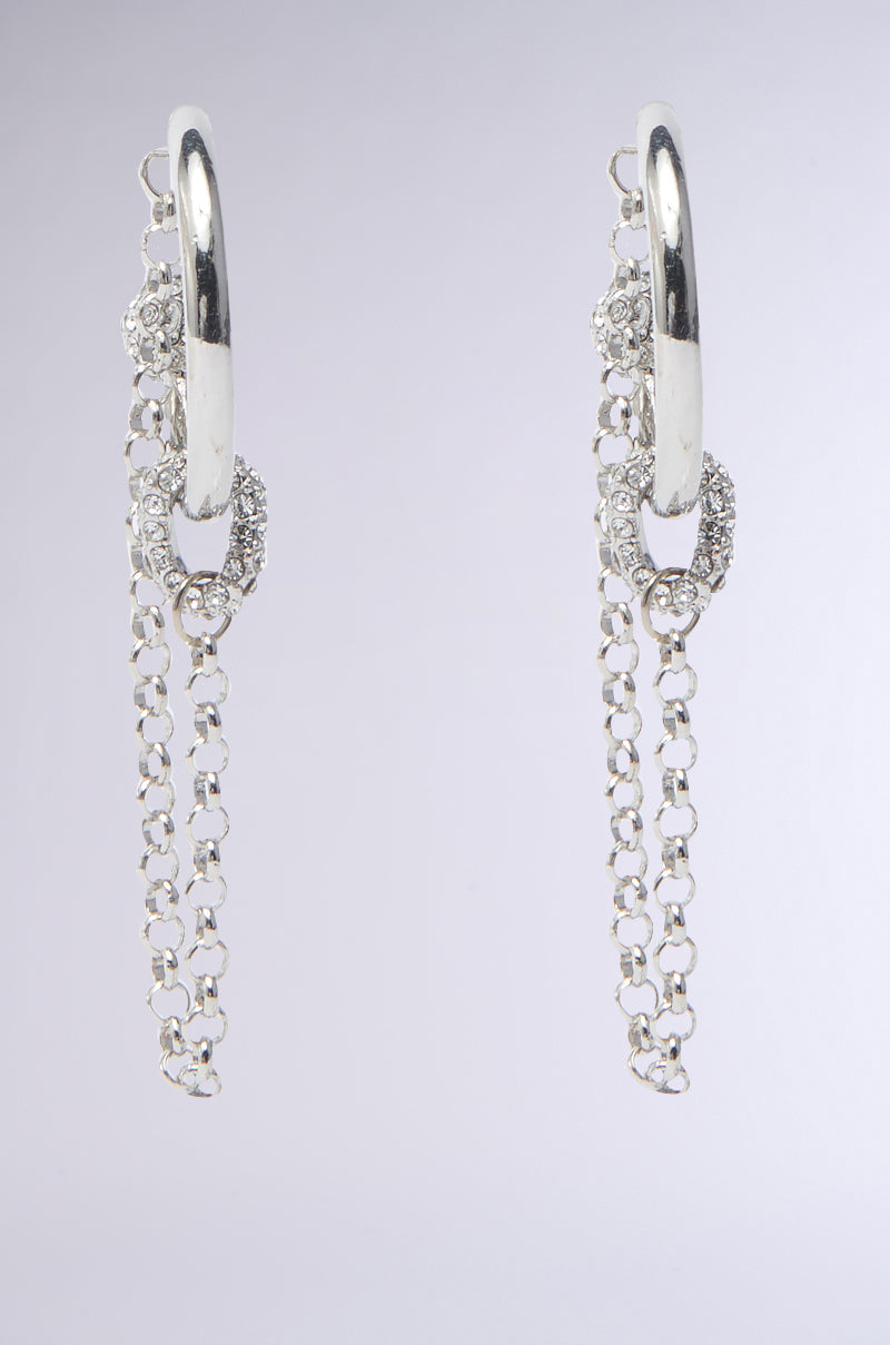 BALL AND CHAIN HOOP EARRING