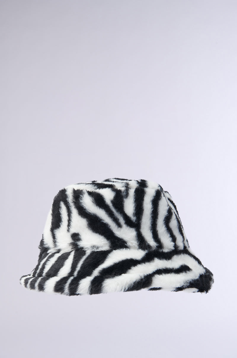 WILD CHILD ZEBRA FAUX FUR HAT