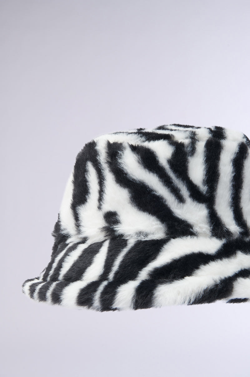 WILD CHILD ZEBRA FAUX FUR HAT