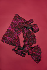 AZALEA WANG SPROUT RED MULTI FLORAL BROCADE MARY JANE PLATFORM PUMP