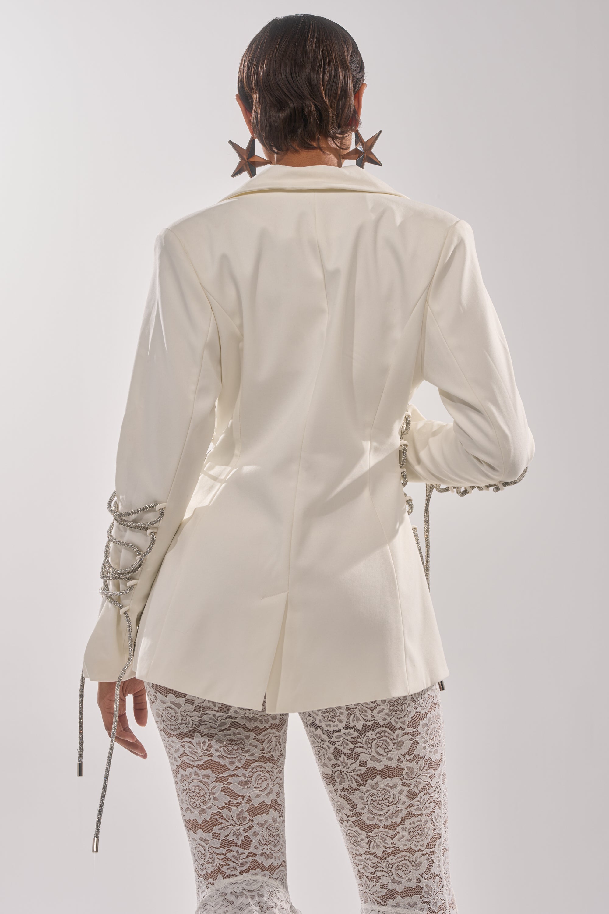 PRETTY PLEASE LACE UP BLAZER
