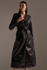 ACQUIRED TASTE FAUX LEATHER TRENCH
