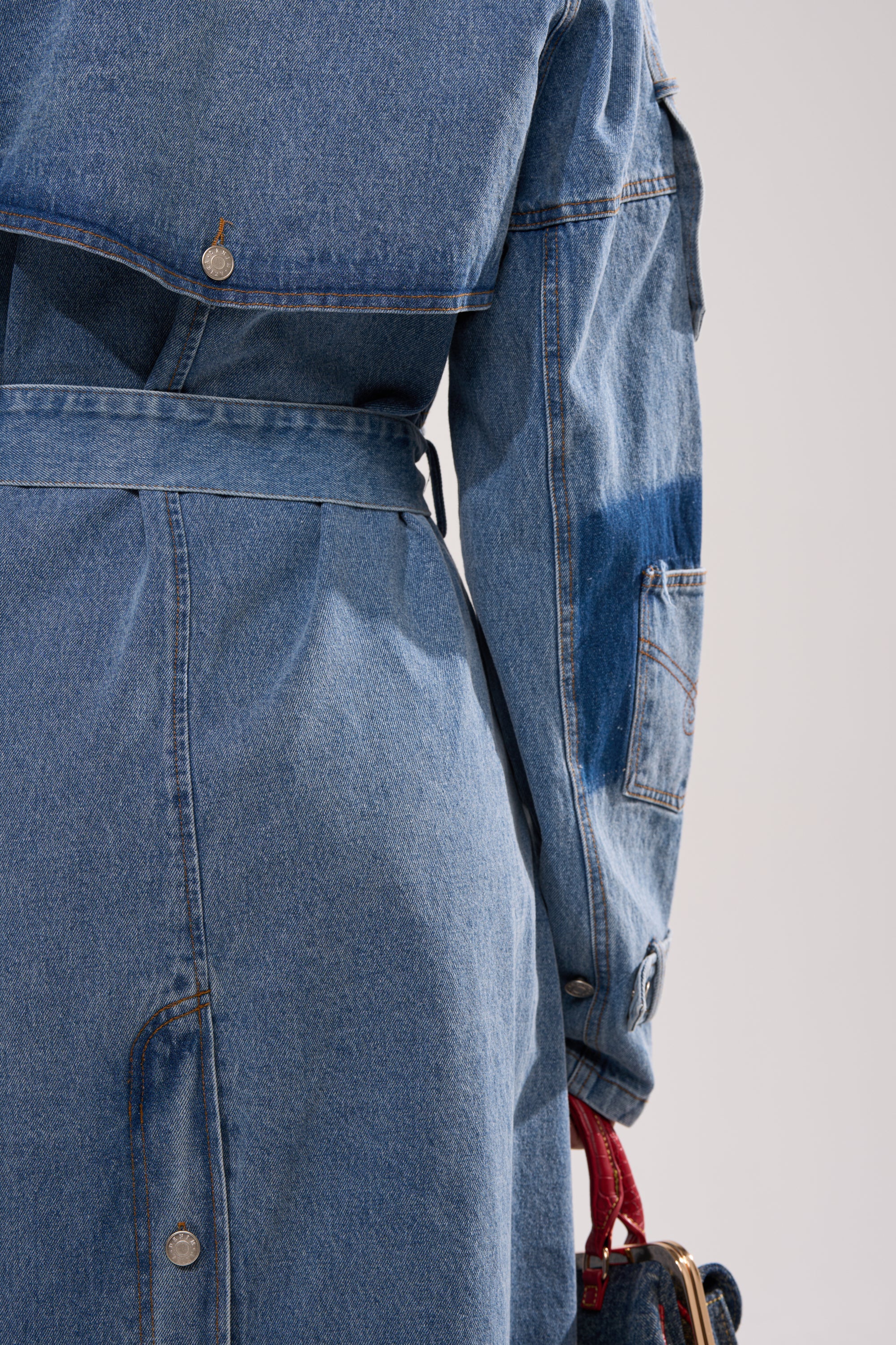 RILEY PATCHWORK DENIM TRENCH