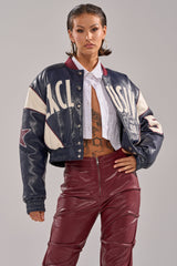 BUTTER LUXE VARSITY BOMBER