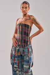 TALK TO ME NICE PLAID CORSET