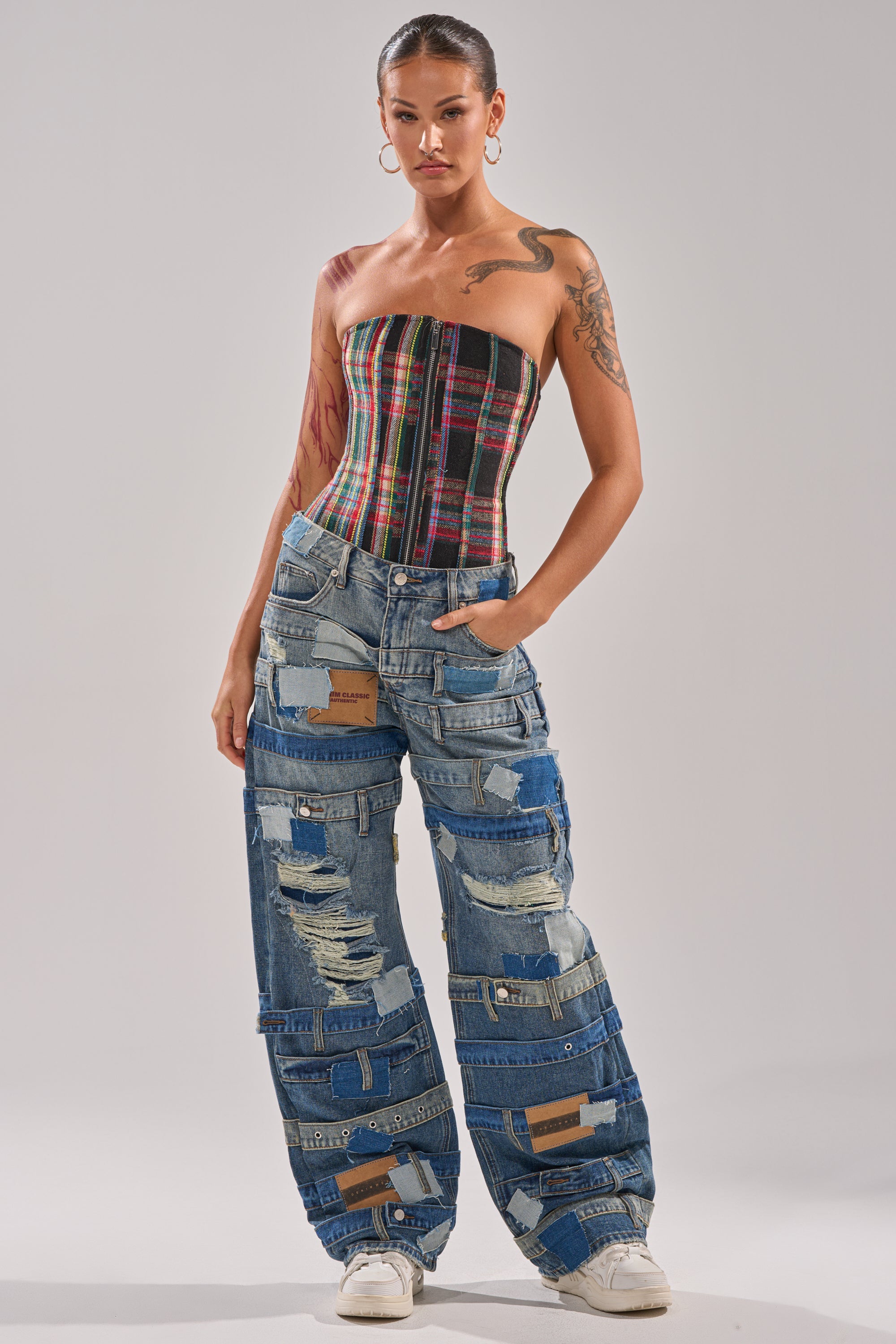 TALK TO ME NICE PLAID CORSET