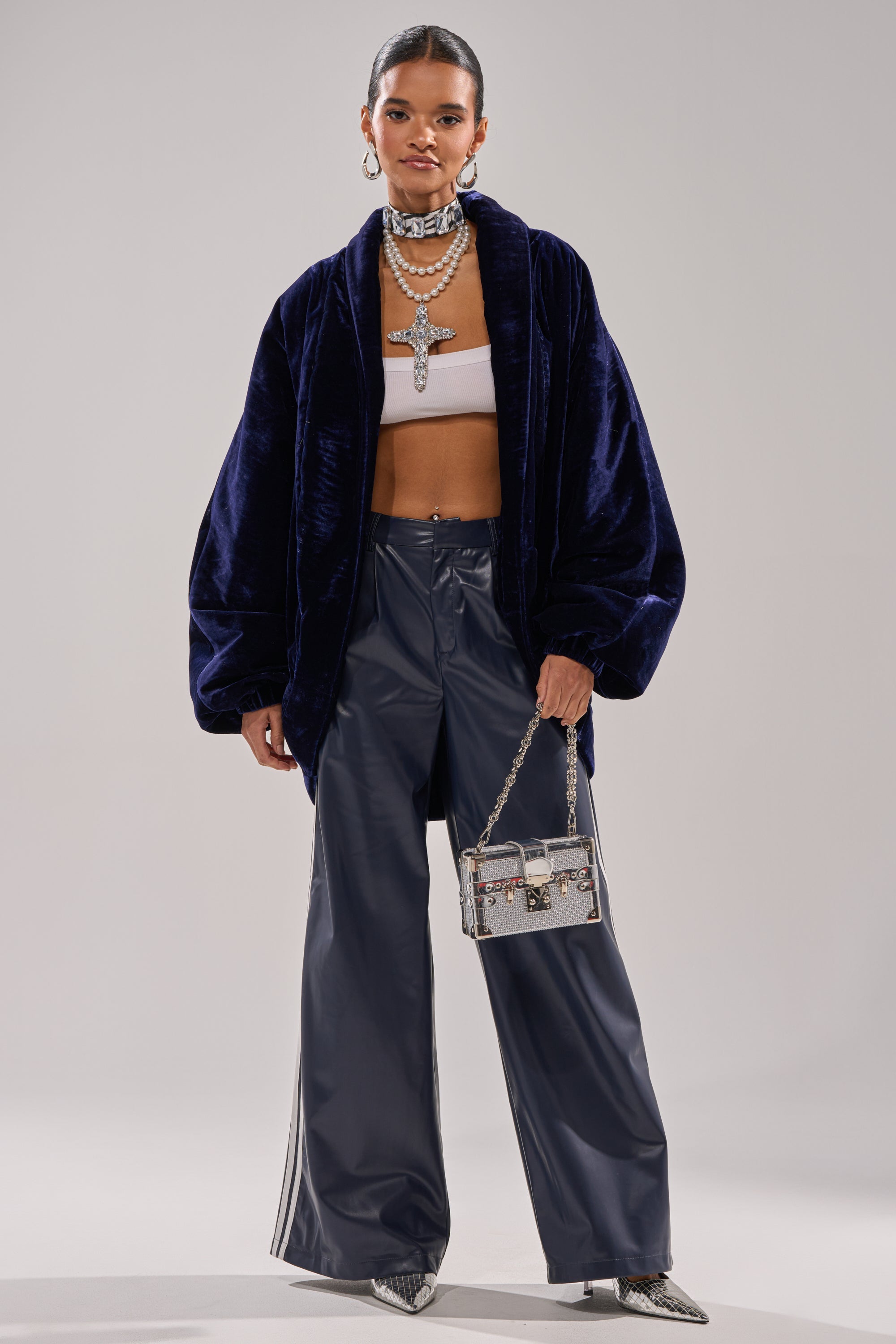 LOLA COCOON COAT IN VELVET