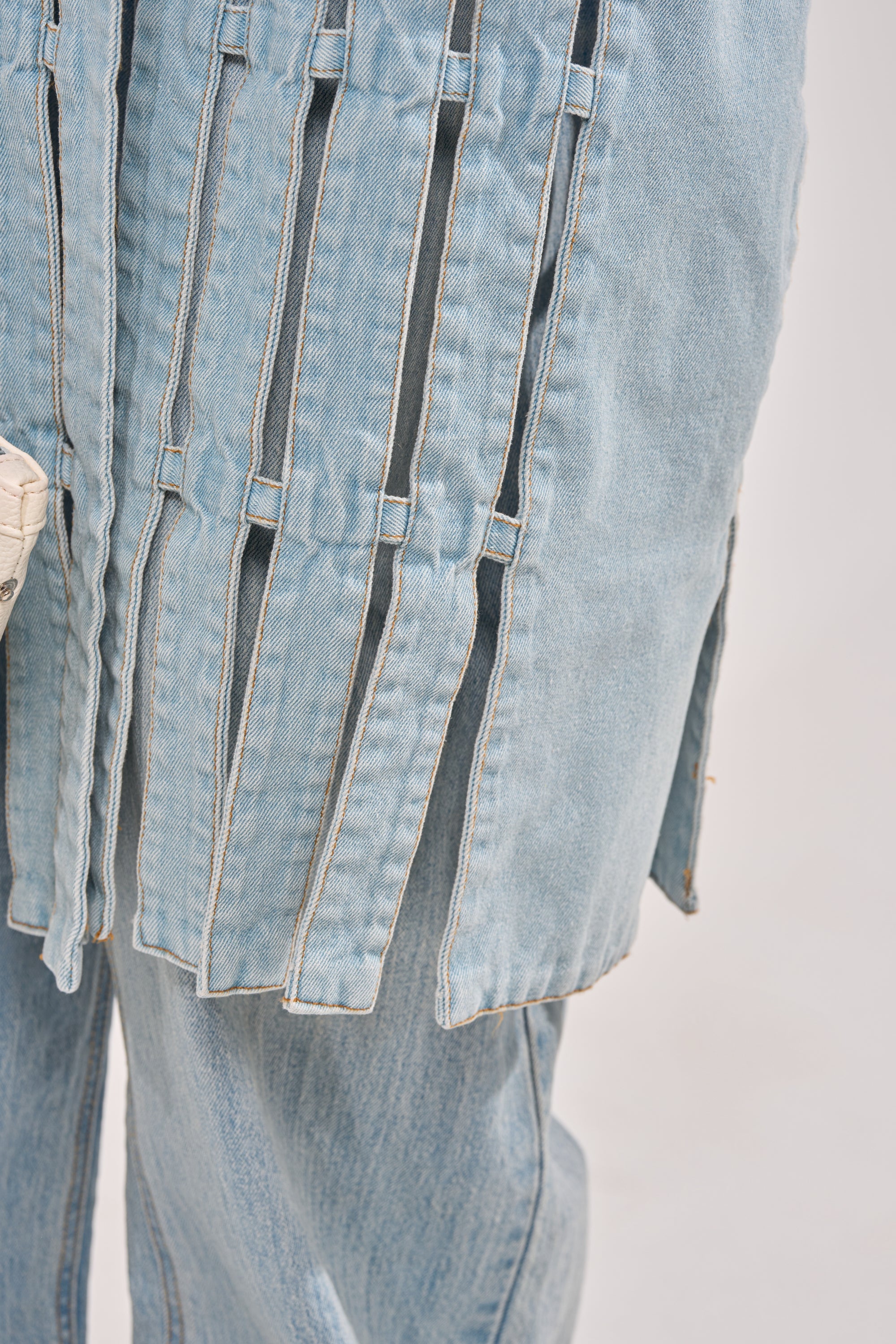 RIGHT THROUGH ME CUTOUT DENIM VEST
