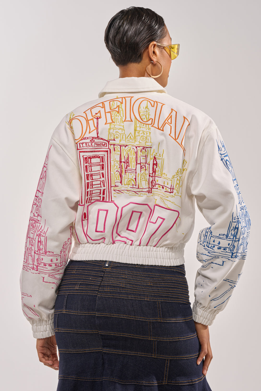 BEEN AROUND THE BLOCK EMBROIDERED BOMBER