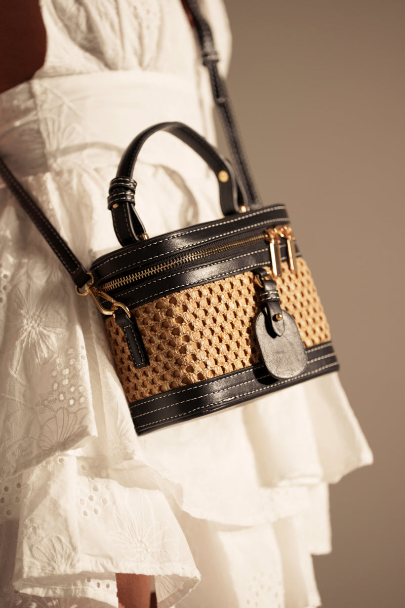 TAKE ME OUT WICKER PURSE