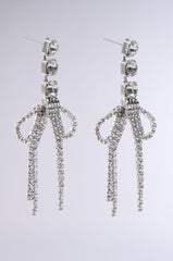 WITH A BOW SILVER EARRING