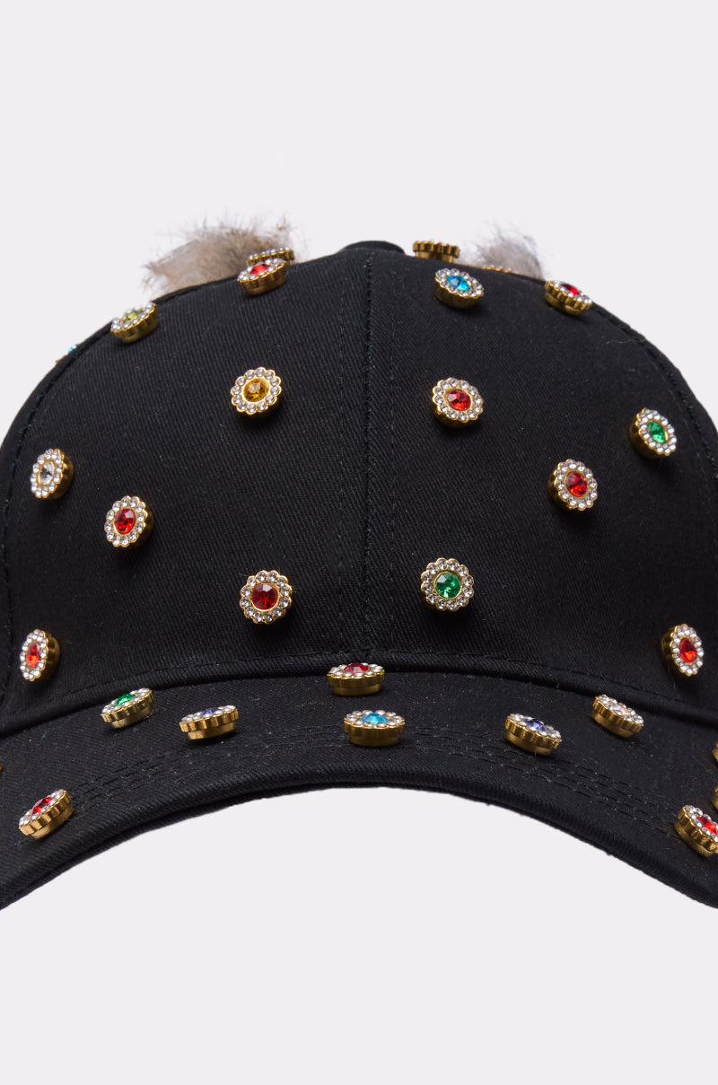 TJ FAUX FUR EMBELLISHED HAT