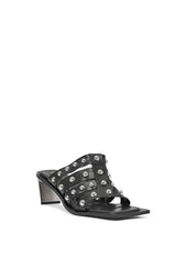 AZALEA WANG VANDAL BLACK NOVELTY HEEL SANDAL