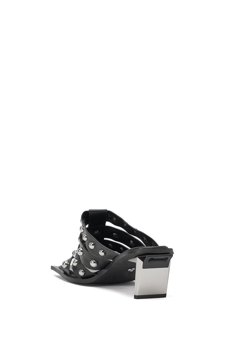 AZALEA WANG VANDAL BLACK NOVELTY HEEL SANDAL