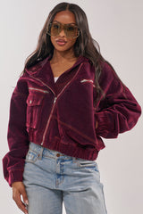 PAYTON VELVET DENIM BOMBER