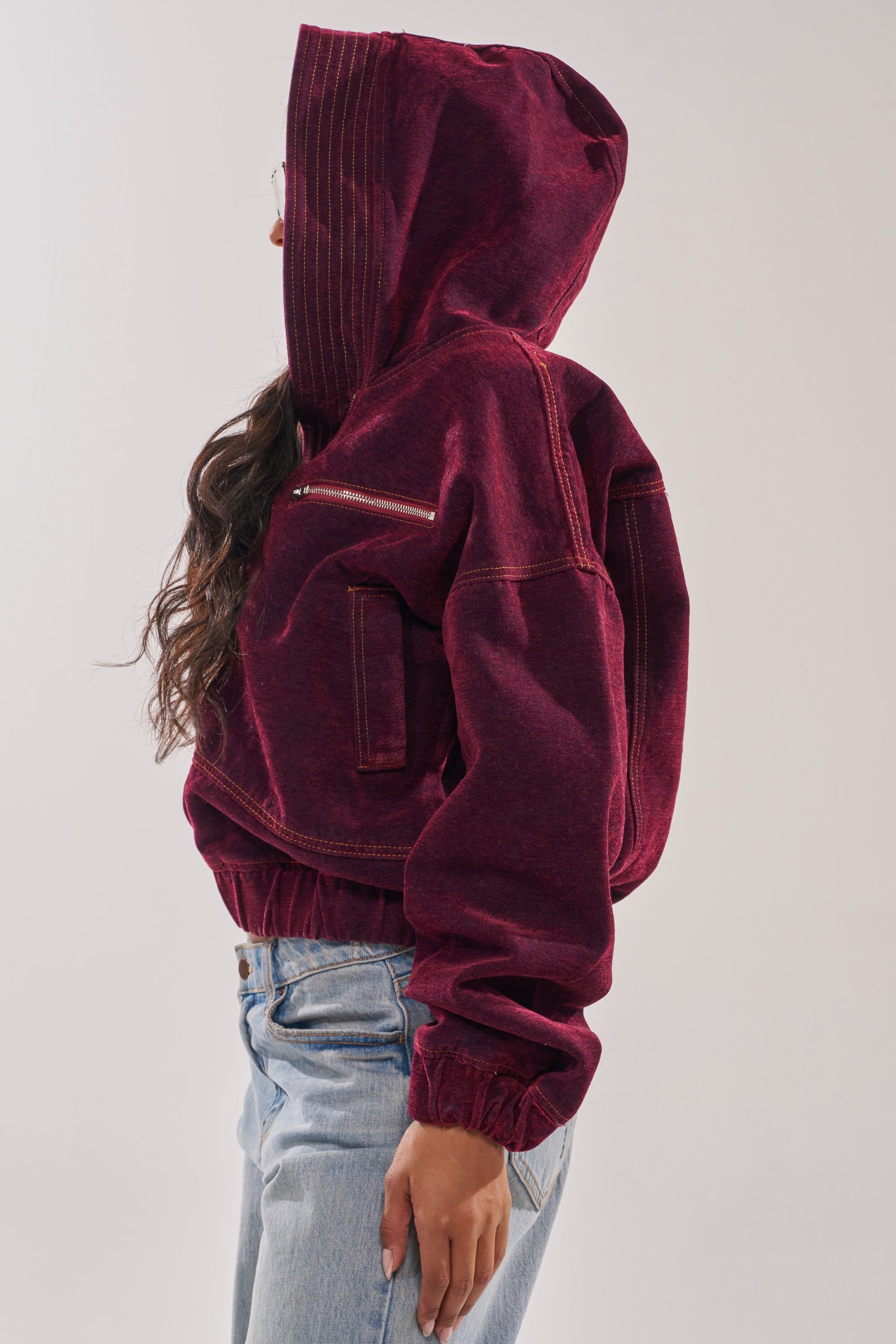 PAYTON VELVET DENIM BOMBER