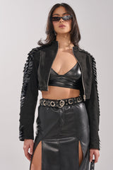 MOVING ON FAUX SUEDE MOTO