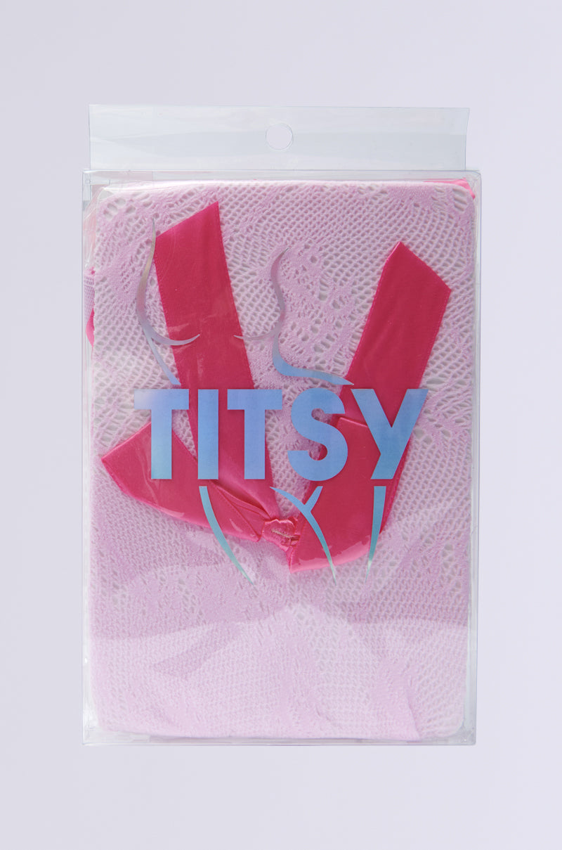 PRETTY IN PINK BOW TIGHTS