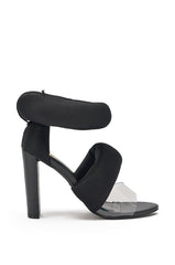 YANIX BLACK PUFF SLIP ON SANDAL