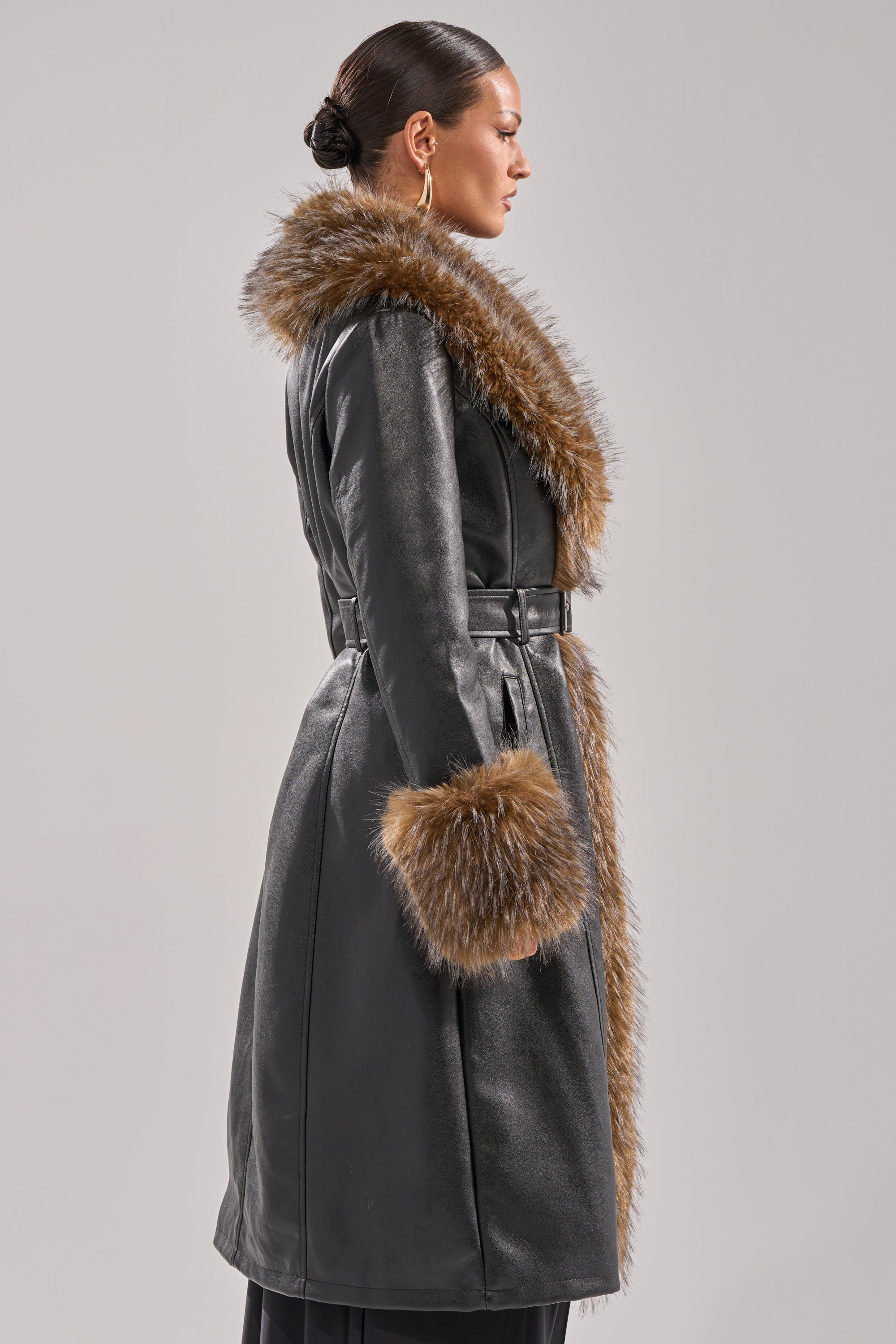 VOODOO FUR TRIM TRENCH