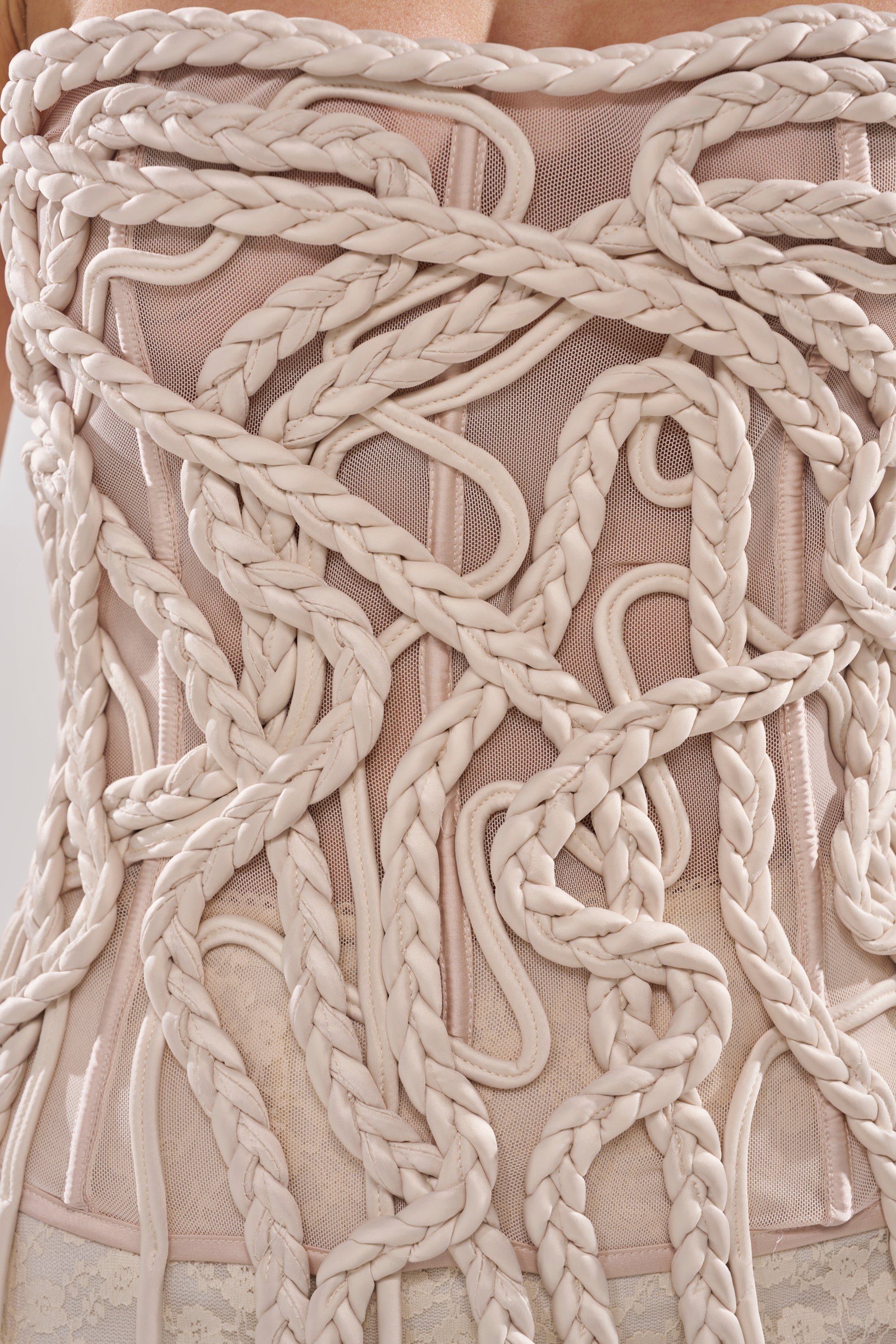NEVER LOST TASSEL MESH CORSET