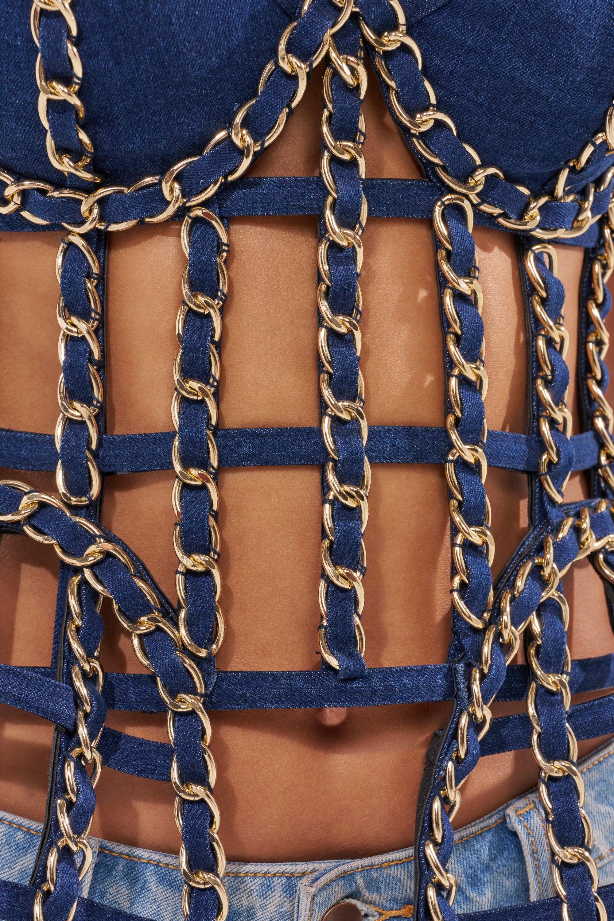 DOWN SOUTH CHAIN DETAIL BUSTIER TOP