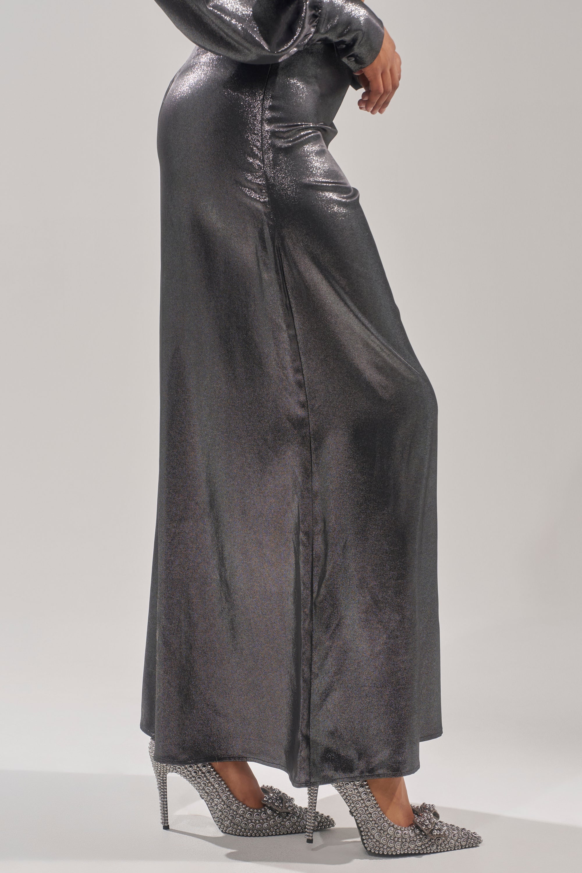 MELINIA METALLIC WIDE LEG PANT