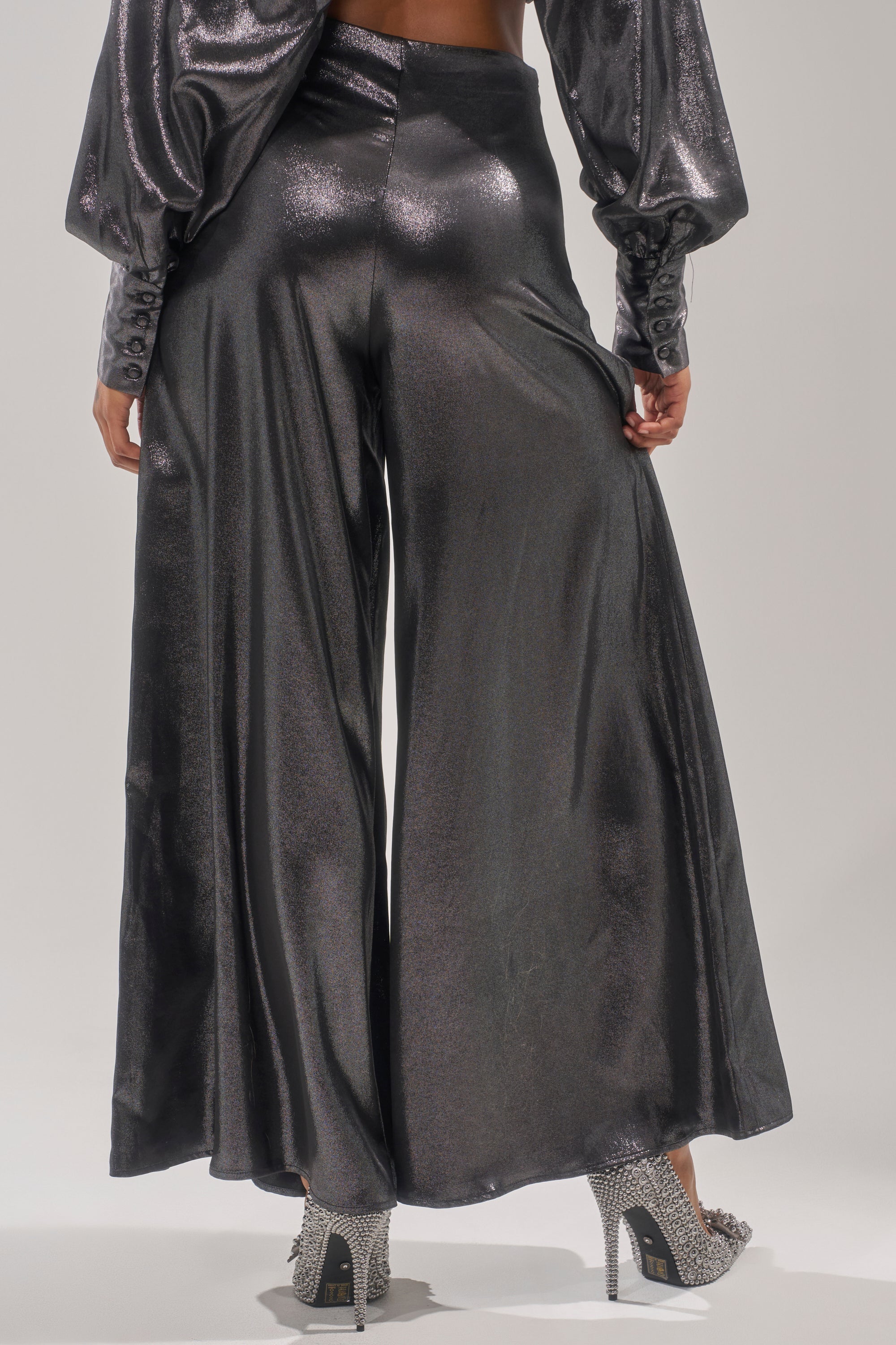 MELINIA METALLIC WIDE LEG PANT