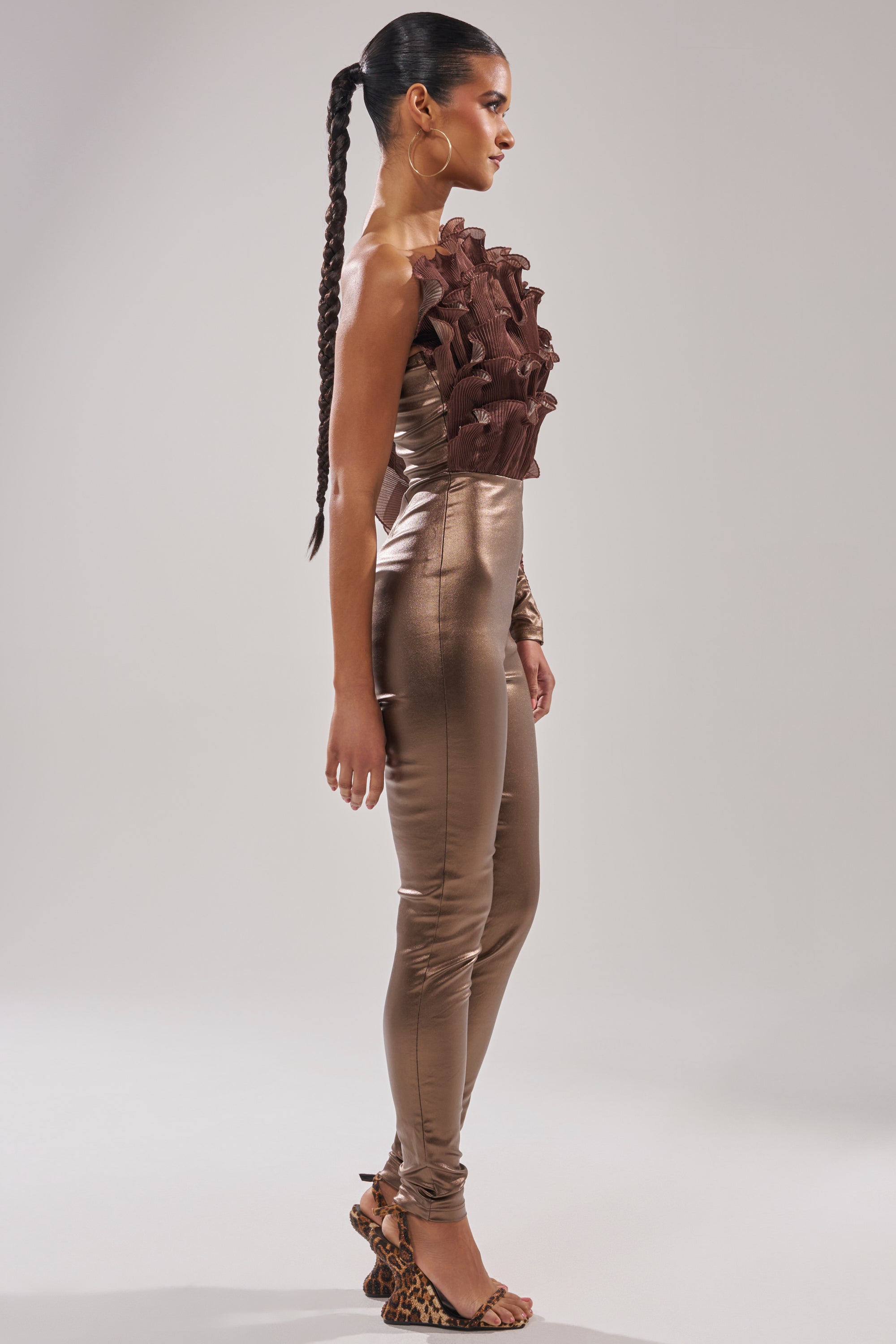 COCOA BUTTER ONE SLEEVE JUMPSUIT