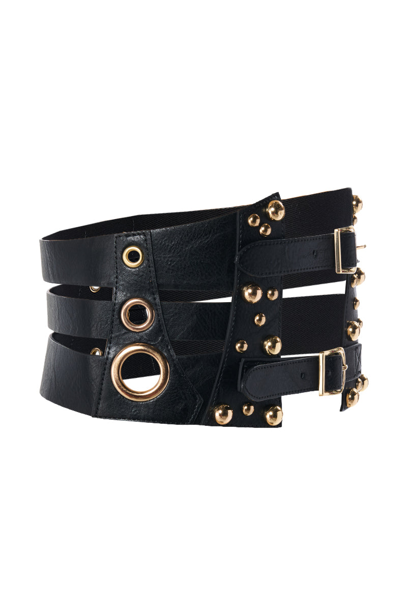 EMBELLISHED LIFE FAUX LEATHER BELT